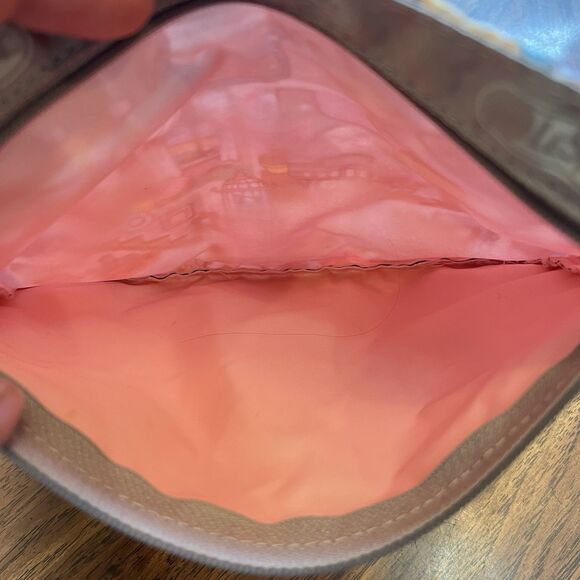 Lesportsac Home Travel Tote Pouch Taupe Pink Gray Hobby Tea Art Piano - Picture 14 of 14